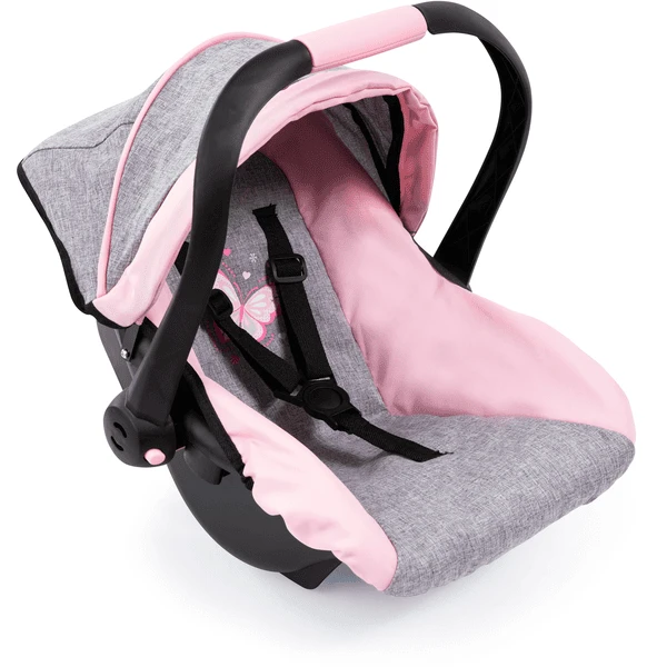 Bayer Design Silla De Coche Para Muñecas Con Techo Gris/rosa, Con Mariposa 1 Bayer Design Silla De Coche Para Muñecas Con Techo Gris/rosa, Con Mariposa