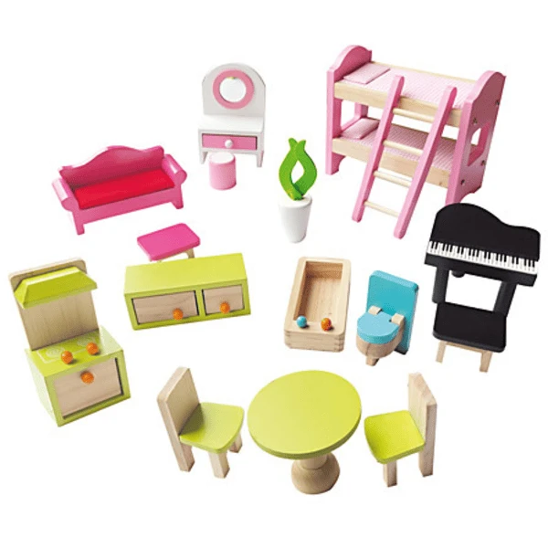 Bino Casa De Muñecas Con Balcón, 15 Piezas. 4 Bino Casa De Muñecas Con Balcón, 15 Piezas. - Imagen 4