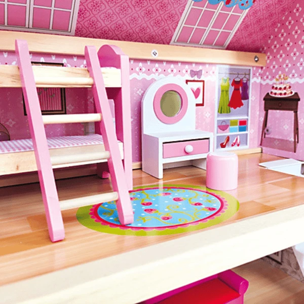 Bino Casa De Muñecas Con Balcón, 15 Piezas. 5 Bino Casa De Muñecas Con Balcón, 15 Piezas. - Imagen 5