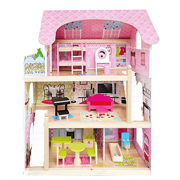 Bino Casa De Muñecas Con Balcón, 15 Piezas. 1 Bino Casa De Muñecas Con Balcón, 15 Piezas.