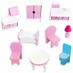 Bino Casa De Muñecas Con Iluminación LED, 9 Piezas. -Tienda De Juguetes Para Niños bino casa de munecas con iluminacion led 9 piezas a350234 2