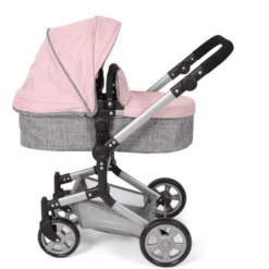 Cochecito De Muñeca BAYER CHIC LINUS Melange Gris Rosa -Tienda De Juguetes Para Niños cochecito de muneca bayer chic linus melange gris rosa a320889 2