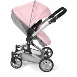 Cochecito De Muñeca BAYER CHIC LINUS Melange Gris Rosa -Tienda De Juguetes Para Niños cochecito de muneca bayer chic linus melange gris rosa a320889 3