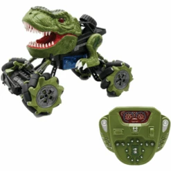 LEXIBOOK Cross Lander® Tirex - Coche Dinosaurio Teledirigido, Acrobacias Locas, Escupe Humo