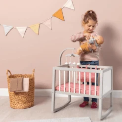 MUSTERKIND ® Cuna De Muñecas Viola Gris/blanco/rosa Viejo -Tienda De Juguetes Para Niños musterkind cuna de munecas viola gris blanco rosa viejo a326743 2