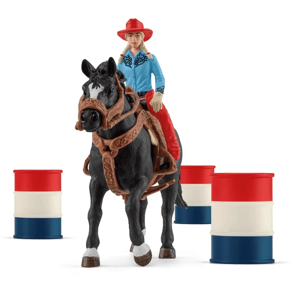 Schleich ® Barril Racing Con Cowgirl De Juguete 42576 1 Schleich ® Barril Racing Con Cowgirl De Juguete 42576