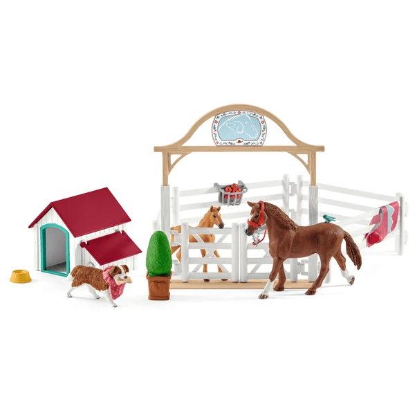 Schleich Horse Club Hannah's Guest Horses Con La Perra Ruby 42458 2 Schleich Horse Club Hannah's Guest Horses Con La Perra Ruby 42458 - Imagen 2