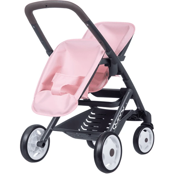 Smoby Carrito Gemelar De Juguete Sport Quinny Rosa/gris 2 Smoby Carrito Gemelar De Juguete Sport Quinny Rosa/gris - Imagen 2