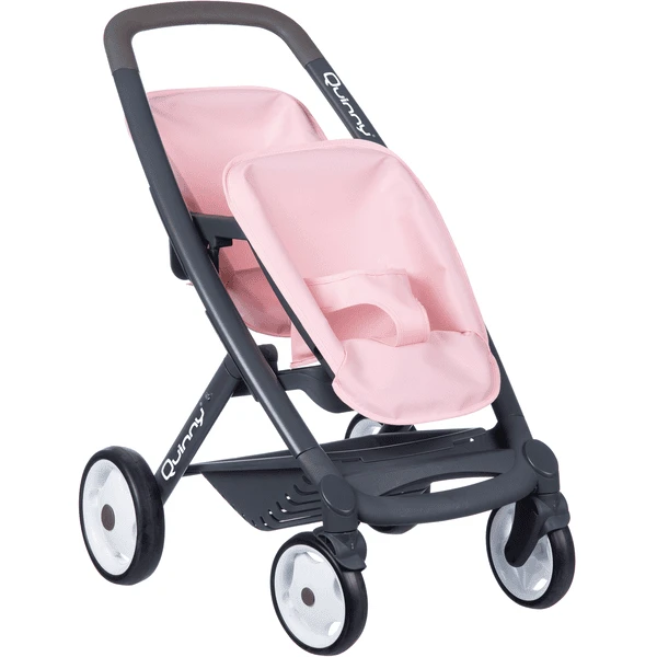 Smoby Carrito Gemelar De Juguete Sport Quinny Rosa/gris 3 Smoby Carrito Gemelar De Juguete Sport Quinny Rosa/gris - Imagen 3