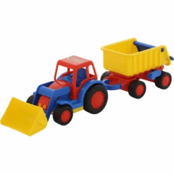 WADER QUALITY TOYS Basics Tractor De Juguete Con Pala Y Remolque